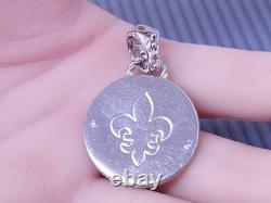 Pendentif rond en argent sterling vintage Judith Ripka Taureau Zodiaque