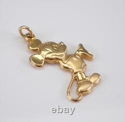 Pendentif vintage en argent sterling 925 avec Mickey Mouse en dessin animé plaqué or jaune 14K