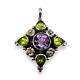 Pendentif Vintage En Argent Sterling 925 Avec Peridot Et Améthyste Naturels Pour Femme - 4783