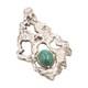 Pendentif Vintage En Argent Sterling 925 Cabochon Malachite Locket Brutaliste Pt25447