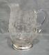 Pitcher à Eau En Verre Cambridge Vintage Chantilly Ice Avec Base En Argent Sterling