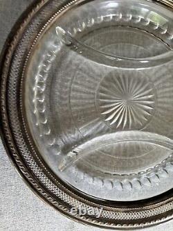 Plateau en cristal Gorham en argent sterling vintage de 10,5 pouces, modèle 43315
