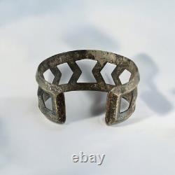 Rare Bracelet Manchette en Argent Sterling Vintage des Arts et Métiers du Sud-Ouest 6.5