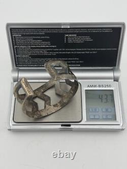 Rare Bracelet Manchette en Argent Sterling Vintage des Arts et Métiers du Sud-Ouest 6.5