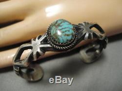 Rare Vintage Vintage Navajo Royston Turquoise Bracelet En Argent Sterling