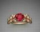 Rond Bonne Coupe Rouge 1 Ct Lab Création Ruby Mariage Engagement 925 Rose Or Finition