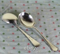 Set de 6 cuillères à soupe en argent sterling, bord en plume - Vintage