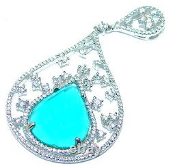 Style vintage Apatite. Pendentif en argent sterling 925 fait main.