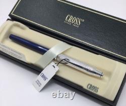 Stylo plume Cross Century II en argent sterling avec laque bleue translucide, nib F, vintage