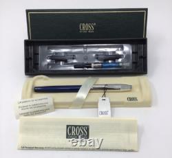 Stylo plume Cross Century II en argent sterling avec laque bleue translucide, nib F, vintage