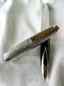 Stylo plume en argent sterling SHEAFFER Imperial vintage avec plume incrustée en or 14K USA