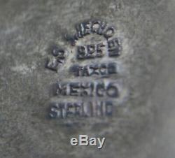 Taxco Vintage Signée Mexique En Argent Sterling Charnière Cuff Bracelet Bypass Clamper