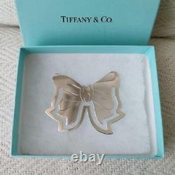 Tiffany & Co Bow Signet 925 Argent Sterling Vintage Utilisé