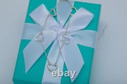 Tiffany & Co. Bracelet vintage Elsa Peretti en argent sterling à 5 cœurs ouverts, 7 pouces de long
