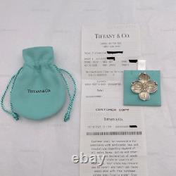 Tiffany & Co. Broche En Bois De Chien Fleur Sterling Argent Vintage 925 Avec Pouch