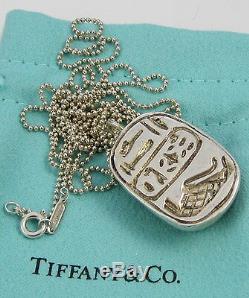 Tiffany & Co - Collier Avec Grosse Chaîne De Perles De 36 Po En Argent Sterling Vintage Scarab