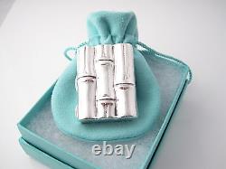 Tiffany & Co RARE VINTAGE Boîte à Pilules en Argent Sterling Bambou