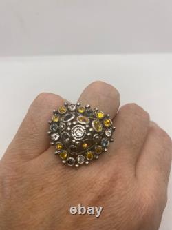 Tourmaline mélangée vintage faite à la main en argent sterling 925 gothique Saint-Valentin He