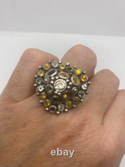 Tourmaline mélangée vintage faite à la main en argent sterling 925 gothique Saint-Valentin He