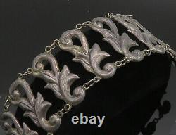 Translate this title in French: Bracelet chaîne en argent sterling 925 vintage antique floral swirl - BT8054