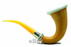 Tuyau Géant Calebasse Meerschaum Vintage Bauer Année En Argent Sterling 1980 Non Fumé