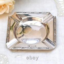 Une paire de cendriers en argent sterling vintage des années 1960