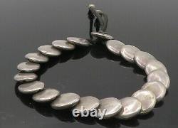 Unode50 925 Bracelet De Chaîne Ovale En Argent Sterling Vintage Couleur Foncée Bt4192