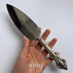 Vaisselle Vintage Poignée en Argent Sterling 925 Aliment en Acier Inoxydable