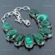 Vente De La F&ecirc;te Des M&egrave;res Collier Vintage En Argent Sterling Avec Cha&icirc;ne En Malachite