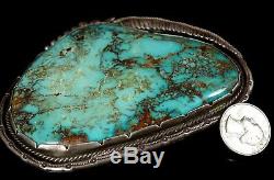 Vieux Pion Vintage Navajo Huge Royston Slab Boucle De Ceinture Turquoise & Sterling