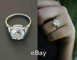 Vintage 2.25ct Diamant 14k Or Blanc Art Déco Fn Unique Bague De Fiançailles De Mariage