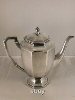 Vintage 4 Piece Asian 950 Sterling Silver Tea - Coffee Set MID Century Modern