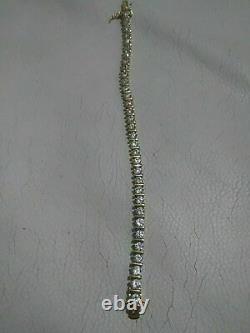 Vintage 7ct D/vvs1 Diamond Bracelet De Tennis Pour Femme Solide 14k Jaune Or Finition