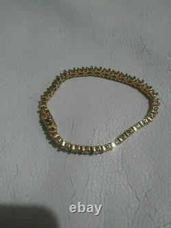 Vintage 7ct D/vvs1 Diamond Bracelet De Tennis Pour Femme Solide 14k Jaune Or Finition