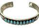 Vintage 925 Argent Sterling Turquoise Cuff Bracelet Par Dave & Celia Nieto Zuni