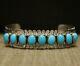 Vintage Amérindien Navajo Turquoise En Argent Sterling Bracelet