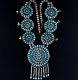 Vintage Années 1970 Sterling Silver Navajo Native American Turquoise Squash Blossom