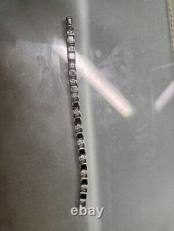 Vintage Argent Sterling 925 Bracelet Noir Onyx