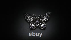 Vintage Argent Sterling Améthyste Butterfly Broche 3,25 X 2