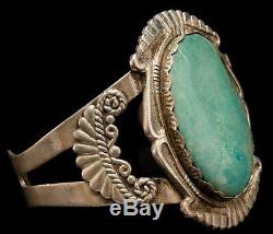 Vintage Argent Sterling Vert Turquoise Bracelet
