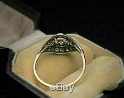 Vintage Art Déco Bague De Fiançailles De Mariage 1.9ct Diamant Rond En Or Blanc 14k Plus