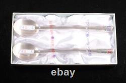 Vintage Coréen 80% Spoon Argent Sterling Et Chopstick 2 Set
