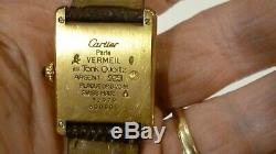 Vintage Dames Cartier Must De Réservoir Vermeil Quartz Montre-bracelet Excellente Course