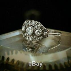 Vintage Edwardian Art Déco Fiançailles Et Mariage Bague 2.5ct Diamant 14k Or Sur