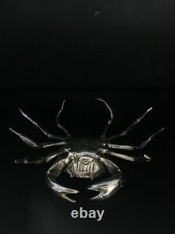 Vintage Espagnol Sterling Silver Novelty Crab Snuff Box