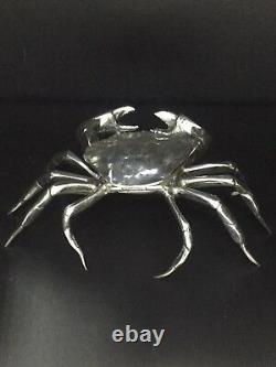 Vintage Espagnol Sterling Silver Novelty Crab Snuff Box