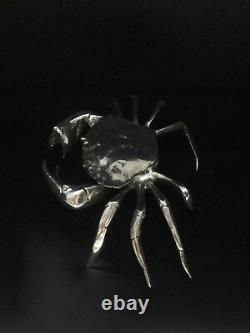 Vintage Espagnol Sterling Silver Novelty Crab Snuff Box