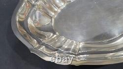 Vintage Fisher Sterling Silver Ovale Entrée Bowl Ou Dish, 360 Grammes