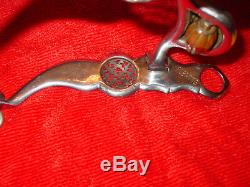 Vintage Fleming Sterling Western Silver Concho Cheval Bridle Head Stall Bit