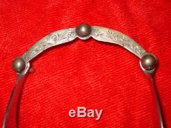 Vintage Fleming Sterling Western Silver Concho Cheval Bridle Head Stall Bit